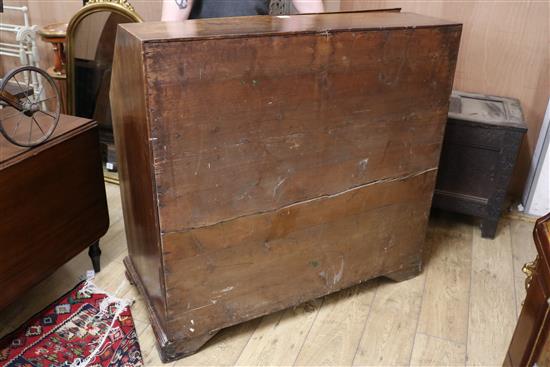 A Georgian mahogany bureau, W.118cm